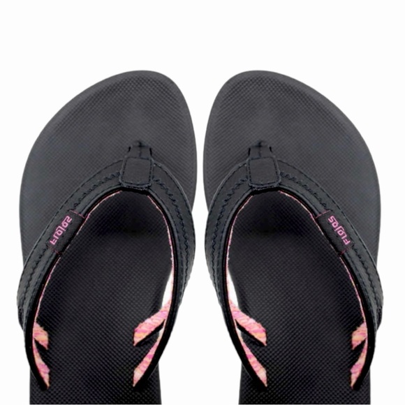 Flojos Women's Flip Flops | Various Sizes: 7, 11 | Black Pink Accent | NWT | $15 - Picture 2 of 7